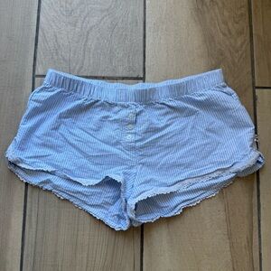 Light Blue Striped Shorts